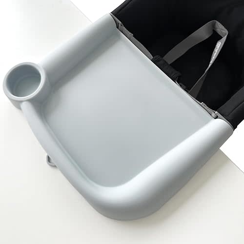 Silicone Baby Dining Tray Competible with Inglesina Fast Table Chair & Other Hook-On High Chairs,Portable Clip-On Fast Table Chair Baby Tray, Dishwasher Safe & BPA Free (Gray)