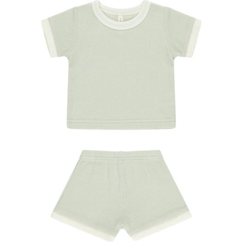 Waffle Knit Organic Cotton T-Shirt & Shorts Set, 6-12M