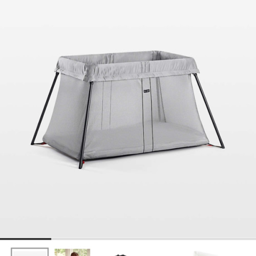 BABYBJÖRN ™ Silver Lightweight Travel Crib with Fitted Sheet Bundle Pack
