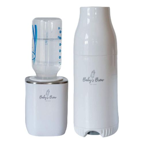 The Baby's Brew Portable Bottle Warmer, Travel Baby Bottle Warmer, Formula, Water, Cordless and Battery-Powered up to 8-12 Hours (Warmer Set) White