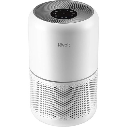 LEVOIT Air Purifier for Home Allergies Pets Hair in Bedroom, Covers Up to 1095 ft² by 45W High Torque Motor, 3-in-1 Filter with HEPA sleep mode, Remove Dust Smoke Pollutants Odor, Core300-P, White