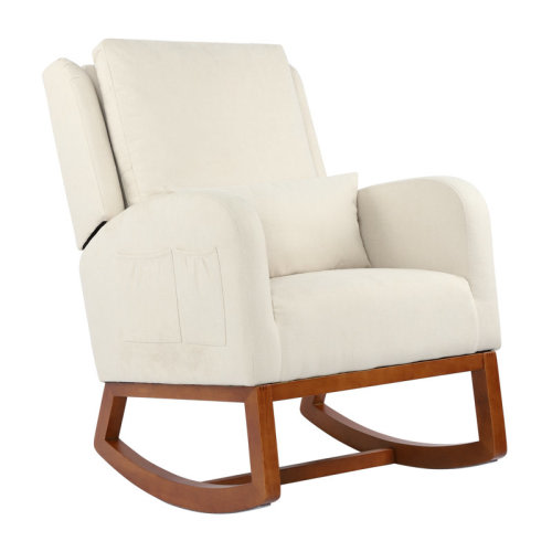 Ebern Designs Modern Accent Rocking Chair In Fabric With High Wingback & Armrest, Comfy Nursery Glider Nursing Chair Armchair For Living Room, Bedroom | Wayfair