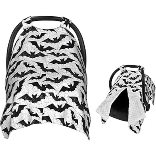 Black Bat Baby Car Seat Canopy Nursing Cover for Newborn Car Seat Breastfeeding Covers Blanket Newborn Shower Gift