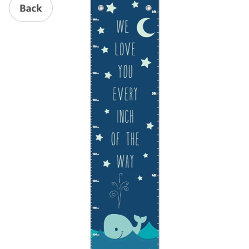 Nautical Chart for Kids Love You Every Inch of The Way Aquatic Room Decor Whale Height Growth Chart