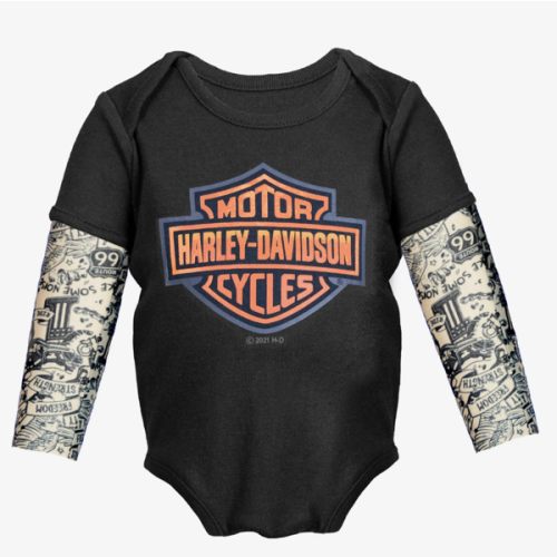 Infant Boy's Mesh Tattoo Sleeve Creeper | Harley-Davidson USA