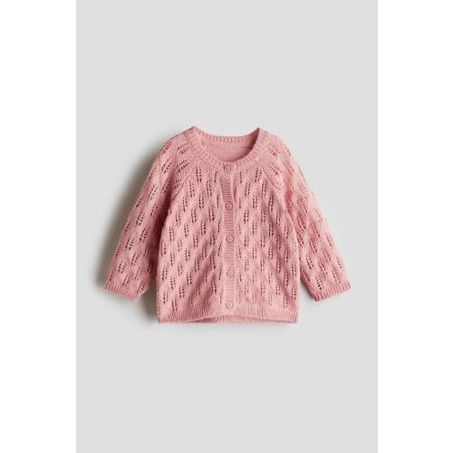 POINTELLE-KNIT CARDIGAN