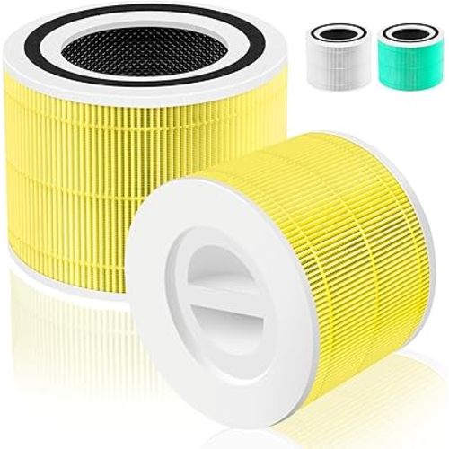 Core 300 Pet Care Replacement Filter for LEVOIT Core 300/Core 300-P/Core 300S Air Purifier,3-in-1 H13 Grade True HEPA with Activated Carbon Filter, Compare to Part No. Core 300-RF,2 Pack,Yellow