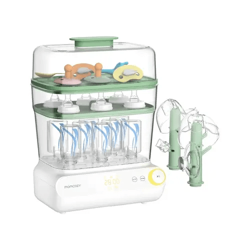 Momcozy 3 Layers Large Bottle Sterilizer and Dryer, Fast Sterilize and Dry, Universal Bottle Sterilizer for All Bottles & Breast Pump Accessories, Touch Screen & Auto-Off Bottle Sanitizer