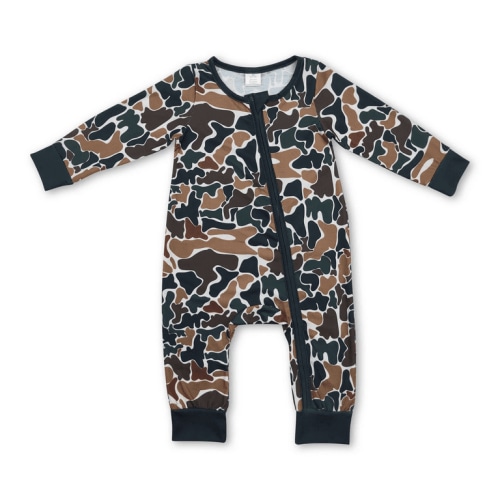 YAWOO Hunting Camouflage Baby Zipper Romper Newborn Sleepers,Size 3M-2Years