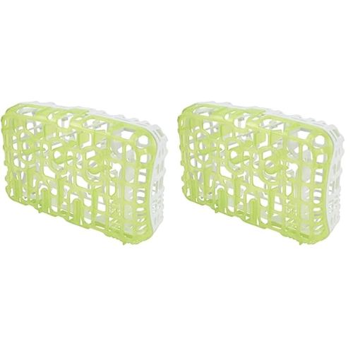 Dr. Brown's Dishwasher Basket for Small Baby Bottle Parts, Pacifiers, and Accessories, Clean, Store and Organize Newborn Essentials, Green, BPA-Free (Pack of 2)