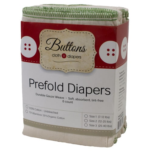 Buttons Prefolds 6 Pack