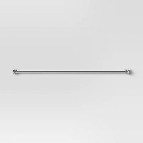 18"-30" Round Curtain Rod Brushed Nickel - Room Essentials™: Steel Tension Rod, Single, 0.75" Diameter, Silver