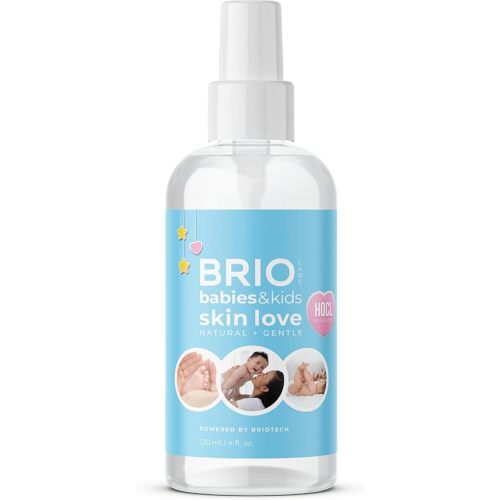 BRIOTECH Babies & Kids Skin Love, Soothing Hypochlorous Acid Spray, Pure HOCl for Sensitive Skin, Calm Redness & Bumps, Support Against Diaper Irritation, Gentle & Vegan, 4 fl oz