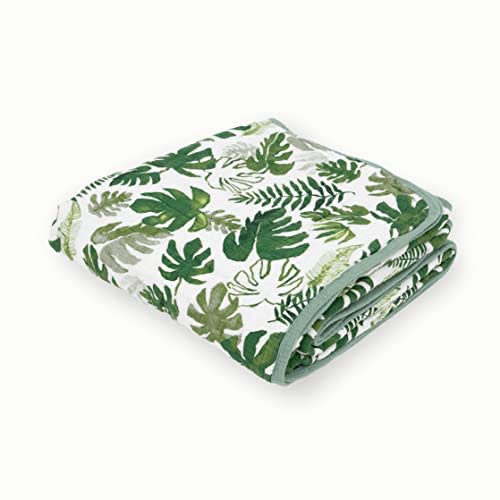 Little Unicorn Original Premium Cotton Quilt | Multi-Layered & Extra-Soft Muslin Fabric |for Babies & Toddlers (Tropical Leaf)