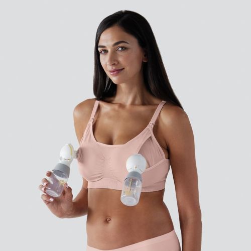 Bravado Designs 2 In 1 Pumping And Nursing Bra, Soft Rose, Large