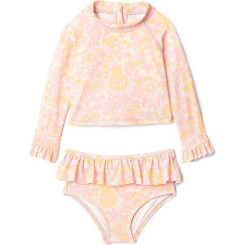 Amazon Essentials x Sofia Grainge Toddler and Baby Girls' 2-Piece Long Sleeve Rashguard Set