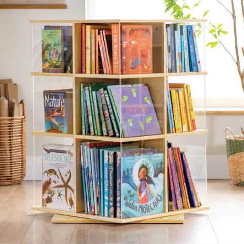 Rotating Book Shelf in “Natural”