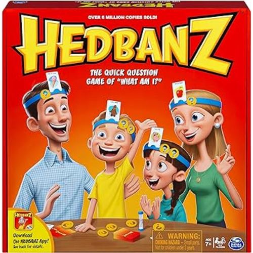 Hedbanz, Quick Question Picture Guessing Family Game for Game Night Headbands Board Game, for Adults and Kids Ages 7 and Up (Edition May Vary)