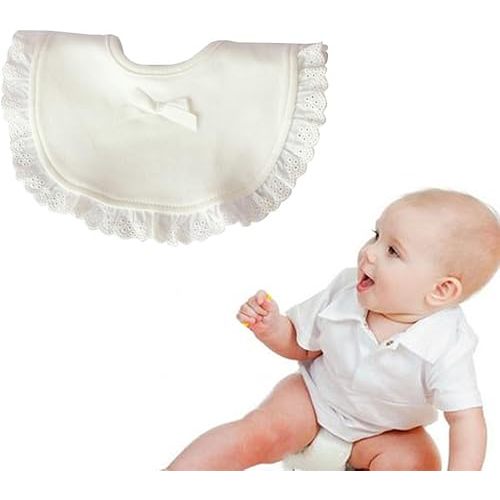 Healifty Little Princess Lace Bibs for Baby Waterproof Cotton Dining Bibs Drool Catcher Baby Towel