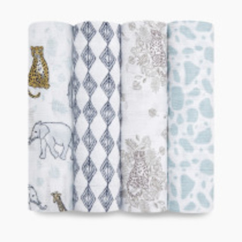 Aden + Anais Cotton Muslin Swaddle 4-Pack - Jungle