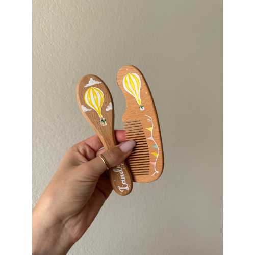 Hand Painted Hairbrush + Comb