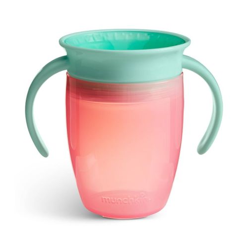 Munchkin Miracle 360 Trainer Cup 7oz - Pink: BPA-Free, Portable Drinkware, Silicone Lid