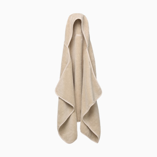 The Organic Ribbed Hooded Towel - Oatmeal