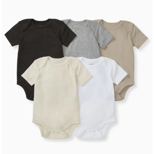 Solid Organic Cotton Short Sleeve Baby Bodysuits 5 Pack - Ash – Burt's Bees Baby