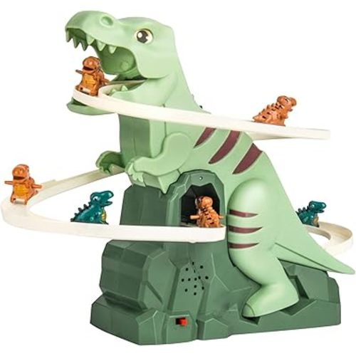 Dinosaur Climbing Slide Music Toy, Electric Dinosaur Climbing Stairs Toy, Dinosaur Stair Climber Toys, Electric Race Track Game Fun Track Slide Roller Coaster Toys for Children's Gifts