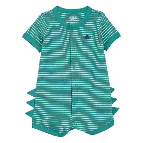 Baby Boy Carter's Dinosaur Striped Cotton Short-Sleeve Romper