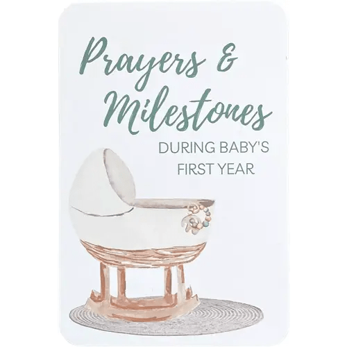 Prayer & Milestone Cards for Baby's First Year, Monthly Baby Milestone Cards, Unique First Time Mom Gift, Religious Baby Shower Gifts, Gender Neutral Baby Keepsake (Classic Neutral)