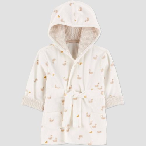 Carter's Just One You®️ Baby Duck Robe - Gray: Midweight Cotton Polyester Bath Wrap, Animal Pattern