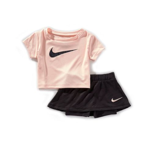Nike Baby Girls 12-24 Months Short-Sleeve Swoosh T-Shirt & Skort Set