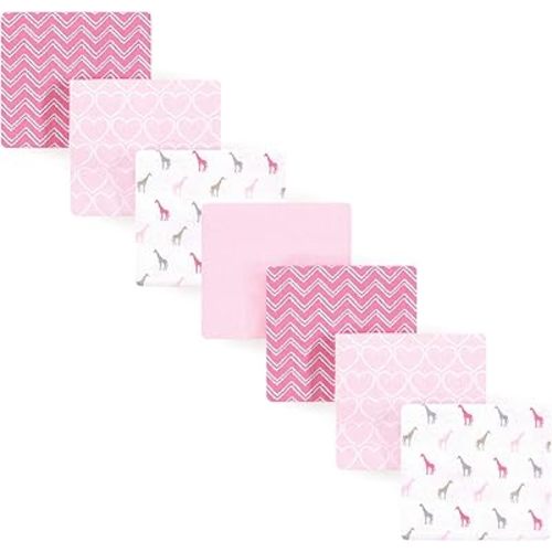 Luvable Friends Unisex Baby Cotton Flannel Receiving Blankets, Giraffe 7-Pack, One Size