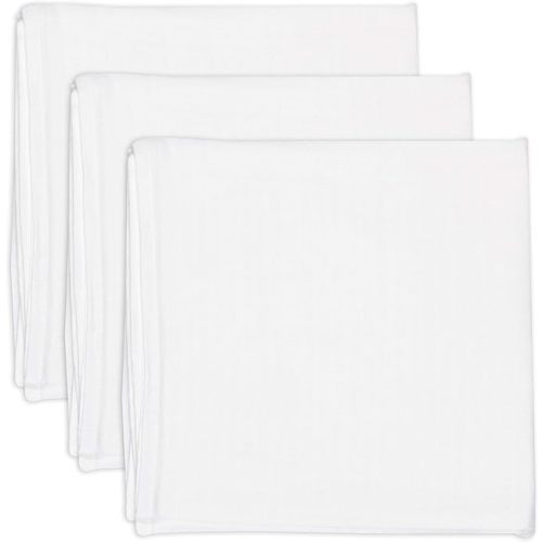 HonestBaby 3-Pack Organic Cotton Swaddle Blankets, Bright White, One Size - 3-Pack Bright White
