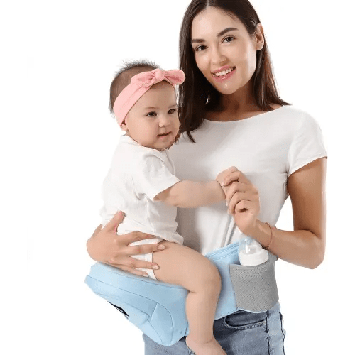 HKAI Baby Hip Carrier, Mom's Choice Award Winner, Adjustable Waistband & Breathable Mesh, Ergonomic Carrier with Non-Slip Hip Seat Surface for Newborns & Toddlers, Light Blue
