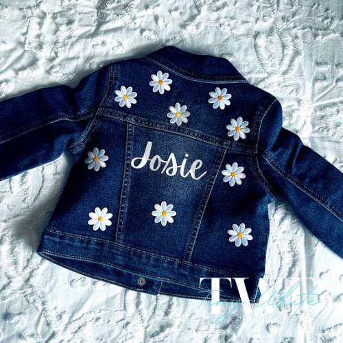 Flower Power Boho Hippie Custom Demin Jean Jacket Personalized - Etsy