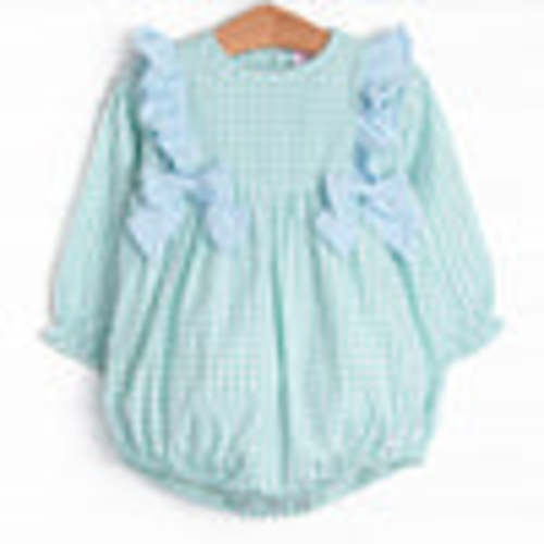 Garden Mint Gingham Girl Bubble, Green – Stitchy Fish