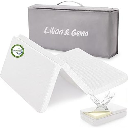 Lilian&Gema Pack and Play Mattress 38"x26"x1.5", Pack N Play Mattresses Pad for Play Pen and Playard, Premium Foam Playpen Mattress Topper with Washable Cover & Traveling Bag for Baby Toddler
