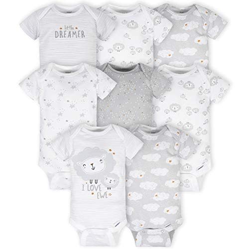 Gerber Unisex-Baby 8-pack Short Sleeve Onesies Bodysuits