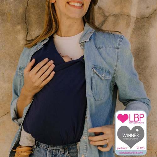 Boba Bliss Baby Wrap Carrier in Navy Blue