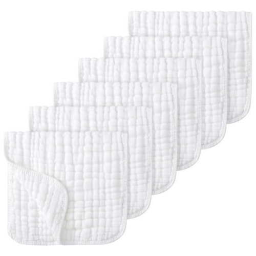 Clearance! Muslin Burp Cloths 100% Cotton Large 20''x10'' Baby Essentials, Extra Soft and Absorbent Baby Burping Cloth for Boys Girls, White, 6 Pack