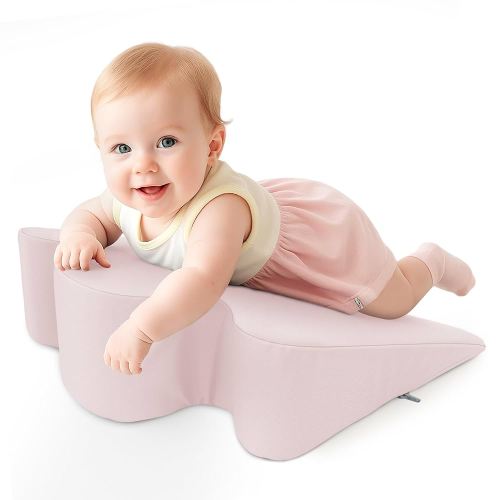 Nursing Reflux Prop for Baby Gas, Colic Relief & Burp, Tummy Time Mat for Feeding, Neck, Shoulder and Body Support, Activity Support for Newborns and Infant 0-12 Months - Pink