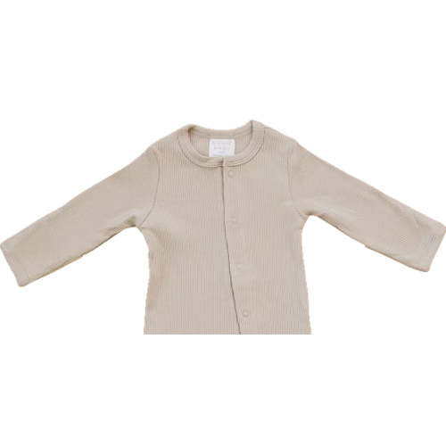 Oatmeal Organic Cotton Ribbed Snap