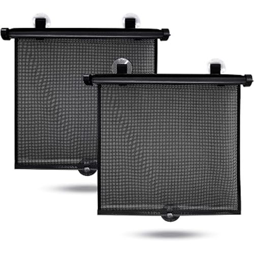 EcoNour Car Window Shades for Baby (2 Pack) - Upgraded | Car Shades for Side Window | Comes with Enhanced Suction Cups & Large Clips for Durability | Baby Car Accessories (15" x 17")