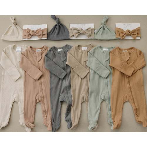 Grey Organic Cotton Ribbed Zipper – Simple Steps Market