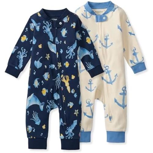 Burt's Bees Baby Unisex Sleep and Play Pajama, Footless One-Piece Zipper PJ