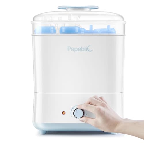 Papablic Baby Bottle Sterilizer and Dryer, Electric Steam Sanitizer for Baby Bottles & Essentials, Large Capacity Holds 11 Bottles