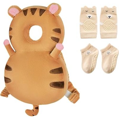 Baby Toddler Head Protector, Baby Head Protection Backpack, Adjustable（Tiger）