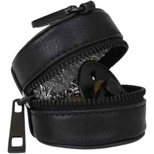 FAWN DESIGN The Paci Case, Black Pacifier Holder, Premium Pebbled Faux Leather Paci Holder, Insulated Pacifier Case with Zipper and Clip, Fits Most Standard Size Pacifiers, 2.25 x 2.25 inches
